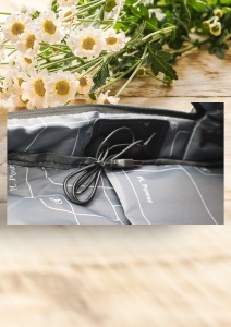Rucsac cu port USB R7009, material textil rezistent, 42x30x14cm, Maro - Img 11