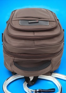 Rucsac cu trei compartimente R998211, impermeabil, 42x33x24cm, Maro - Img 9