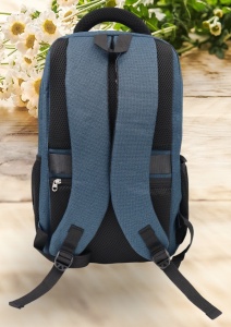 Rucsac pentru laptop R23384, impermeabil, 48x32x22cm, bretele intarite si sistem de prindere pe troler, Bleumarin - Img 3