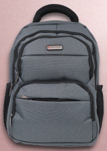 Rucsac pentru laptop R23384, impermeabil, 48x32x22cm, bretele intarite si sistem de prindere pe troler, Gri