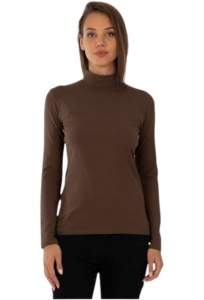 Bluza dama tip maleta cu guler inalt, Knox B2005, maro 3XL