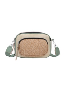 Geanta crossbody de dimensiune mica, piele ecologica, bretea extensibila si detasabila, R1358, khaki - Img 2