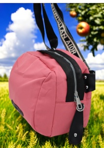 Geanta crossbody din material textil pentru femei R1929, curea reglabila, 21x18x13cm, Roz - Img 3