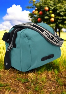 Geanta crossbody din material textil pentru femei R1929, curea reglabila, 21x18x13cm, verde