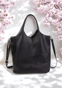 Geanta dama cu portfard inclus si bareta detasabila, piele ecologica, R240878, negru