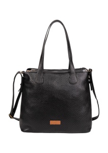 Geanta dama tip shopper, piele ecologica, model cu perforatii, R2500700999, negru - Img 2