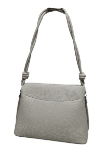 Geanta de dama crossbody, design minimalist texturat, compartimentare multipla, curea ajustabila, R87010, gri deschis