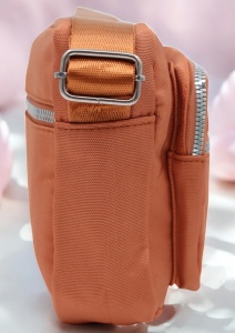 Geanta de dama tip crossbody R241, curea reglabila, 25x18x6cm, Portocaliu - Img 6