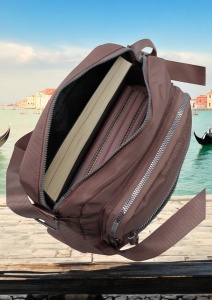 Geanta de dama tip crossbody R241, curea reglabila, 25x18x6cm, Roz - Img 8