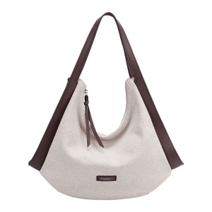 Geanta de Umar Dama Diana&Co Firenze, Stil Hobo, Canvas/PU, DJC932-2, chocolate
