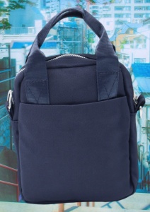 Geanta pentru femei R1311, cu manere si curea din material textil, 19x16x7cm, Bleumarin - Img 5