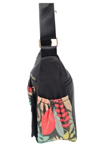 Geanta pentru femei tip crossbody R1130, material textil, curea reglabila, 25x16x13cm, Negru03 - Img 2