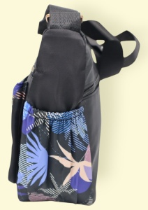 Geanta pentru femei tip crossbody R1130, material textil, curea reglabila, 25x16x13cm, Negru05 - Img 4