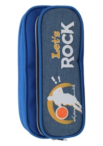 Penar pentru baieti Let's Rock R7256, doua compartimente, material textil impermeabil, 20x10x6cm, Albastru