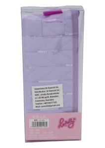 Penar pentru fete cu paiete si cusaturi aplicate R143, 21x10x4cm, Lila - Img 4