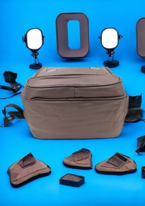 Rucsac cu trei compartimente R998211, impermeabil, 42x33x24cm, Maro - Img 10