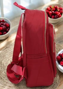 Rucsac de dama din material textil R2276, barete reglabile, compatibil A4, 34x27x12cm, Grena - Img 3