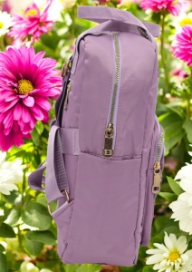 Rucsac de dama din material textil rezistent RX2282, cu manere si barete ajustabile, 34x26x10cm, Lila - Img 5