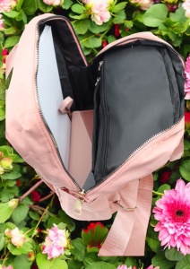 Rucsac de dama din material textil rezistent RX2282, cu manere si barete ajustabile, 34x26x10cm, Roz - Img 7