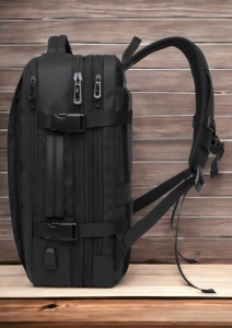 Rucsac multifunctional R1117 pentru laptop, impermeabil, cu port USB, 43X33X13cm, negru - Img 2