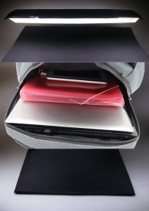 Rucsac pentru laptop R23382, impermeabil, 48x34x19cm, maner si bretele buretate, Gri - Img 12