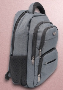 Rucsac pentru laptop R23384, impermeabil, 48x32x22cm, bretele intarite si sistem de prindere pe troler, Gri - Img 2