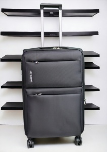 Troler My Travel R001, dimensiune medie 24", 4 roti pivotante, 60x40x26cm, Negru