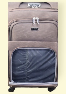 Troler My Travel R744, dimensiune medie 24", 4 roti 360, 61x41x26cm, maro - Img 9