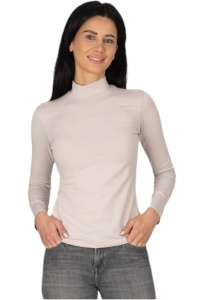 Bluza dama tip maleta cu guler inalt, Knox B2005, Gri deschis L
