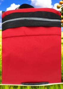 Geanta crossbody din material textil pentru femei R1929, curea reglabila, 21x18x13cm, Rosu - Img 6