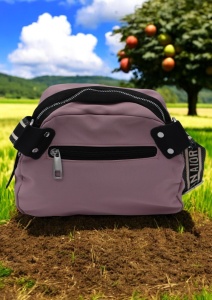 Geanta crossbody din material textil pentru femei R1929, curea reglabila, 21x18x13cm, Lila - Img 2