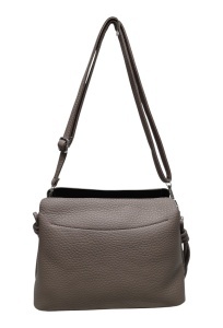 Geanta de dama crossbody, design minimalist texturat, compartimentare multipla, curea ajustabila, R87010, kaki inchis - Img 2
