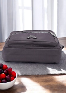 Geanta de dama tip crossbody R241, curea reglabila, 25x18x6cm, Gri - Img 5