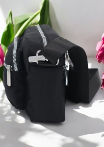 Geanta de dama tip crossbody R241, curea reglabila, 25x18x6cm, Negru - Img 5