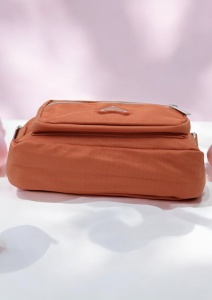 Geanta de dama tip crossbody R241, curea reglabila, 25x18x6cm, Portocaliu - Img 7