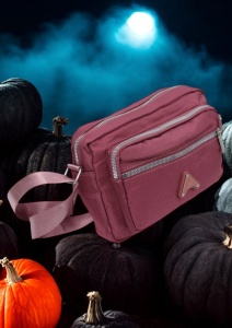 Geanta de dama tip crossbody R241, curea reglabila, 25x18x6cm, Roz inchis - Img 3