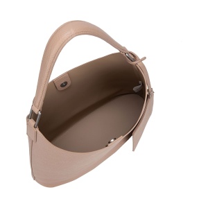Geanta de Umar Dama, Diana&Co Firenze, Stil Hobo Shopper, Piele Ecologica Texturata, cu Portofel Detasabil Inclus, DTL947-1, chocolate - Img 2