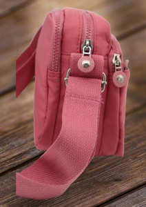 Geanta de umar femei R54 mini, comoda, material rezistent, 24x18x10cm, Roz - Img 3