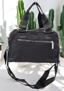 Geanta pentru femei cu manere, curea reglabila si detasabila R306, 25x16x13cm, Negru - Img 3