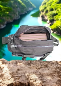 Geanta pentru femei cu manere, curea reglabila si detasabila R306, 25x16x13cm, Gri - Img 7