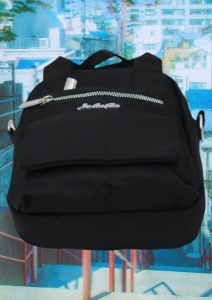 Geanta pentru femei R1311, cu manere si curea din material textil, 19x16x7cm, Negru - Img 6