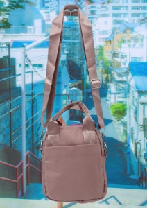 Geanta pentru femei R1311, cu manere si curea din material textil, 19x16x7cm, Roz - Img 2