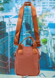 Geanta pentru femei R1311, cu manere si curea din material textil, 19x16x7cm, Portocaliu - Img 2