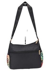 Geanta pentru femei tip crossbody R1130, material textil, curea reglabila, 25x16x13cm, Negru03 - Img 3