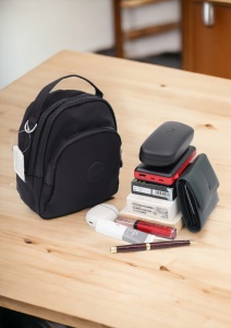 Mini rucsac multifunctional R60, material impermeabil, curea reglabila si detasabila, 20x19x11cm, Negru - Img 8