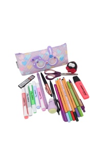 Penar pentru fete, cu inimioare, R126, 20x9x4cm, Lila - Img 3