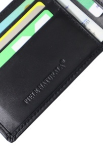 Portofel barbati din piele naturala, inchidere capsa, 12.5x10x2,5cm, R002YK, negru - Img 5