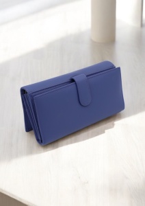 Portofel dama din piele naturala Hassion R05 albastru violet