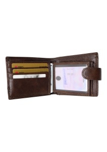 Portofel din piele pentru bărbați, RFID, compartimente pentru carduri, cutie cadou, Q3185, maro - Img 6