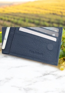 Portofel slim din piele naturală pentru bărbați Hassion R20026 bleumarin - Img 5